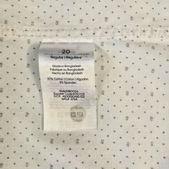 Calvin Klein CK Logo Print Pattern Boys Shirt Sz 20 Slim Fit Stretch Button Up - Picture 8 of 9